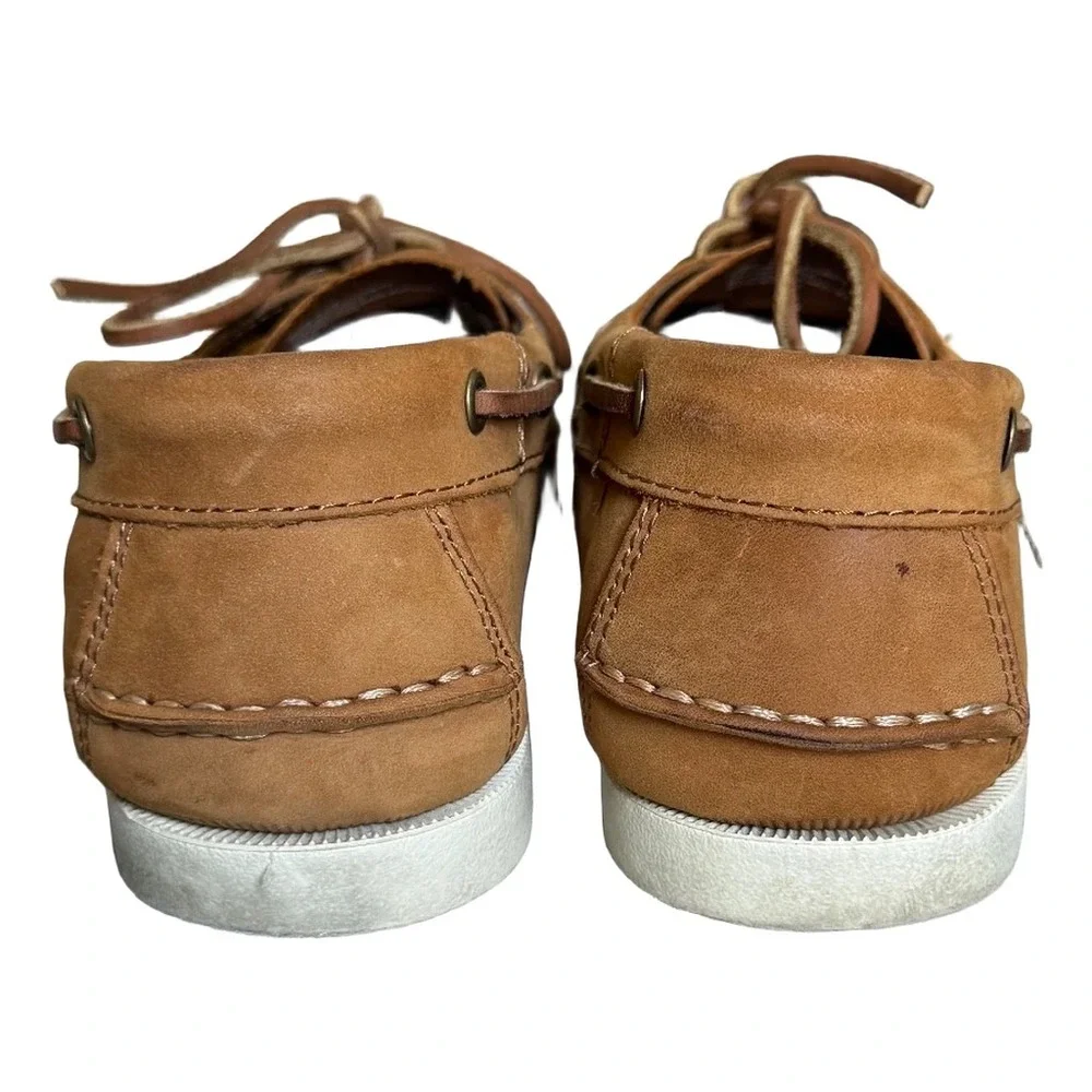 Eddie Bauer Providence Tan Brown Leather Boat Shoes Mens 9.5 M Summer